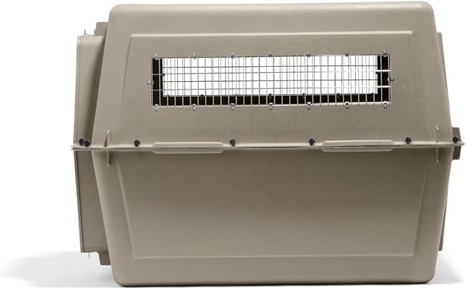 Petmate Ultra Vari Dog Kennel - Portable Crate for Extra Large Dogs 90-125 lbs - Airline-Friendly - Heavy-Duty Plastic Shell - For Home and Travel - Made in USA - 48 Inches - Taupe