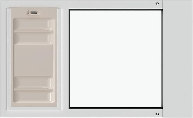 Liberty Pet Door Panel for Sash Windows | Durable Aluminum Frame with Closing Cover | Energy Efficient Safety Glass | White, Medium Flap, 38" - 39.5" Width