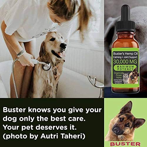 Busters Organic Hemp Oil 2Pack, 2Months Supply Treats for Dogs and Cats Perfect Ratio Omega 3 and 6 Made in USA Hip and Joint Health, Natural Relief, Calming