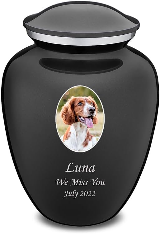 Geturns Embrace Personalized Picture Urn for Small Pets I Charcoal Photo Cremation Urns for Dogs and Cats I 44 lbs