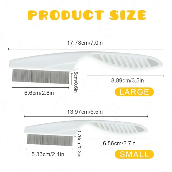 Multifunctional Pet Comb,2PCS New Pet Hair Removal Flea Comb for Dogs Cats,Grooming Brush Fine Magic Knot Remover,Fine-Tooth Stainless Cleaning Massage Brush for Puppies (Green)