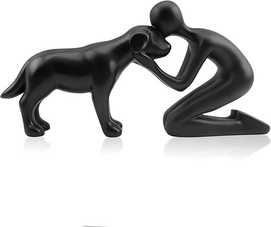 Dog Memorial Statues – Dog Memorial Gifts for Loss of Dog, Pet Memorial Ornament, Pet Sympathy Remembrance Gift (Black)