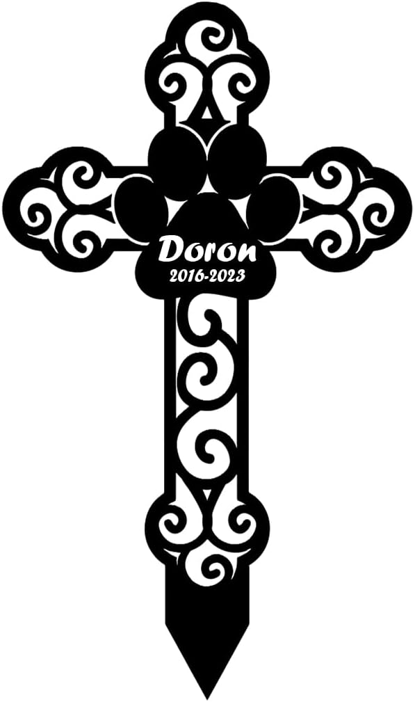 Pet Grave Markers Personalized, Pet Memorial Grave Markers Garden Metal Headstones Plaques, Custom Pet Dog Grave Marker Gifts for Sympathetic Pet Loss Remembrance, Pet Memorial Gifts