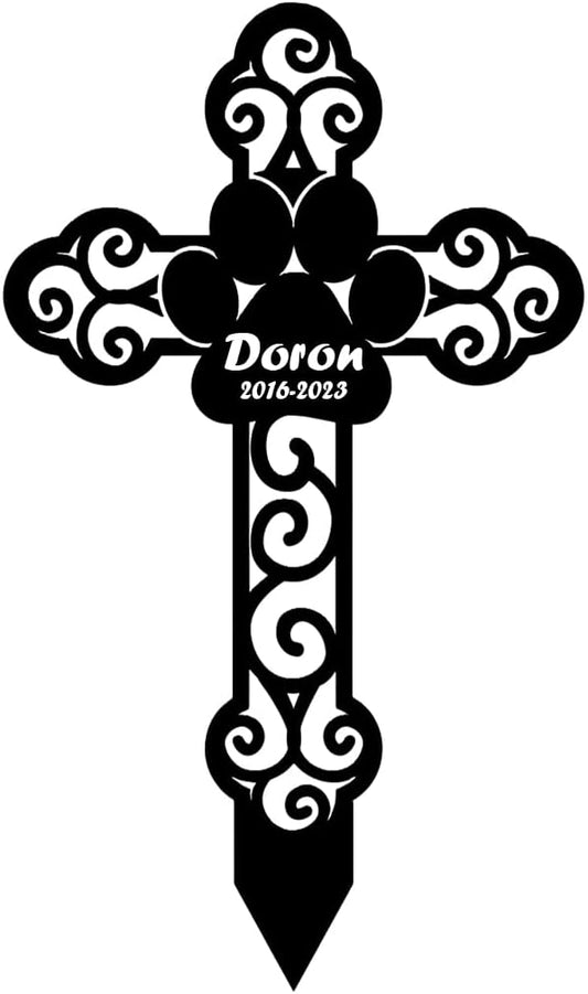 Pet Grave Markers Personalized, Pet Memorial Grave Markers Garden Metal Headstones Plaques, Custom Pet Dog Grave Marker Gifts for Sympathetic Pet Loss Remembrance, Pet Memorial Gifts