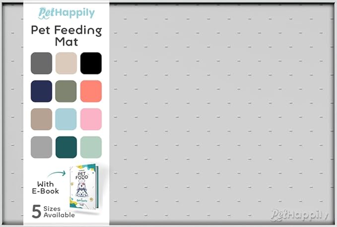 Dog Food Mat - Raised Edges Dogs Mat for Food and Water Prevent Spill, Waterproof Cat Food Mats Protect Floors, Easy Clean Dog Bowl Mats for Food and Water, Silicone Pet Food Tray