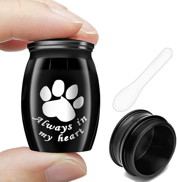Small Keepsake Urns for Pet Ashes, 1.58 Inch Mini Cremation Urns for Ash with Paw Pattern,Stainless Steel Decorative Memorial Mini Funeral Urn for Ashes (Paw-1 Pack)