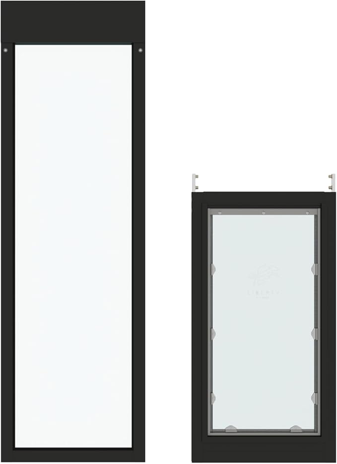 Liberty Pet Door for Sliding Glass Door | Aluminum Frame with Closing Cover | for Home & Rentals | Clear Glass | Black, XXL Flap, 80" - 81.5" Slider Height