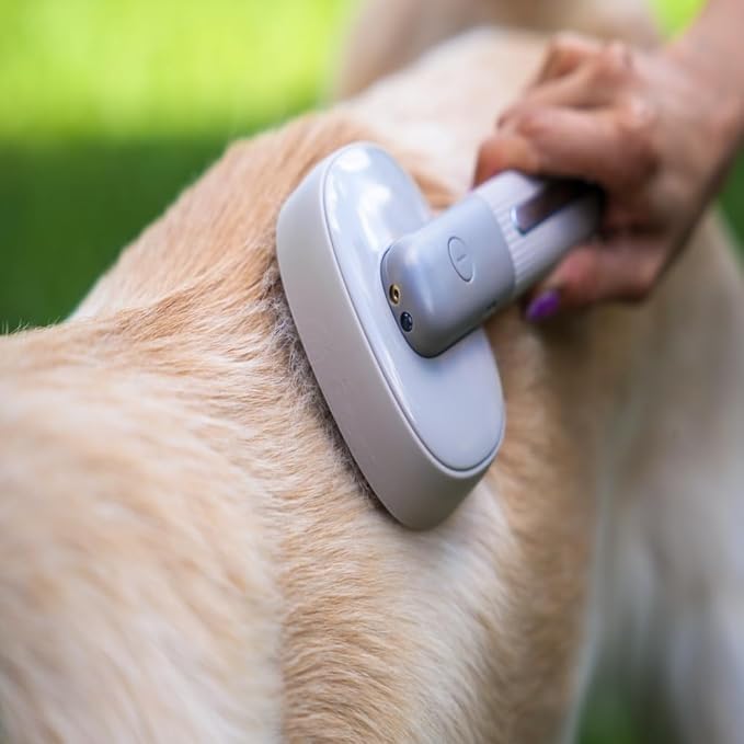 Bark&Bliss Pet Brush- Smart Design for grooming, detangling, massage, negative Ion Technology, vibration, self-cleaning for Pets, for Dogs & Cats.