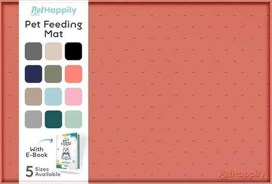 Dog Food Mat - 28x18 Raised Edges Dogs Mat for Food and Water Prevent Spill, Waterproof Cat Food Mats Protect Floors, Easy Clean Dog Bowl Mats for Food and Water, Silicone Pet Feeding Placemats