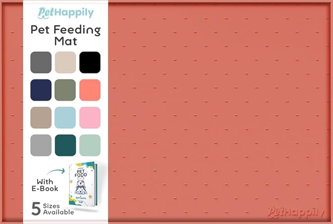Dog Food Mat - Raised Edges Dogs Mat for Food and Water Prevent Spill, Waterproof Cat Food Mats Protect Floors, Easy Clean Dog Bowl Mats for Food and Water, Silicone Pet Food Tray