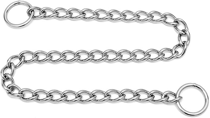 304 Stainless Steel Dog Choke Collar, Metal Slip Collars, Heavy Duty Choker Collar, Chew Proof Durable Martingale Puppy Collars for Small Medium Large Big Breed Dogs, Silver, XL