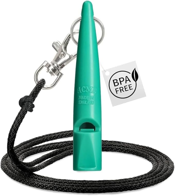 ACME 211.5 Professional Dog Training Whistle with Lanyard. BPA-Free Plastic. 90 dBA. Standardized 5400Hz Frequency for Larger Breeds. Weatherproof. Made in The UK (Emerald Green)
