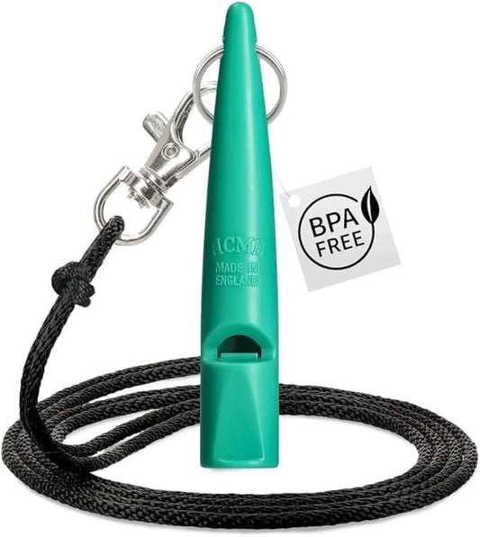 ACME 211.5 Professional Dog Training Whistle with Lanyard. BPA-Free Plastic. 90 dBA. Standardized 5400Hz Frequency for Larger Breeds. Weatherproof. Made in The UK (Emerald Green)