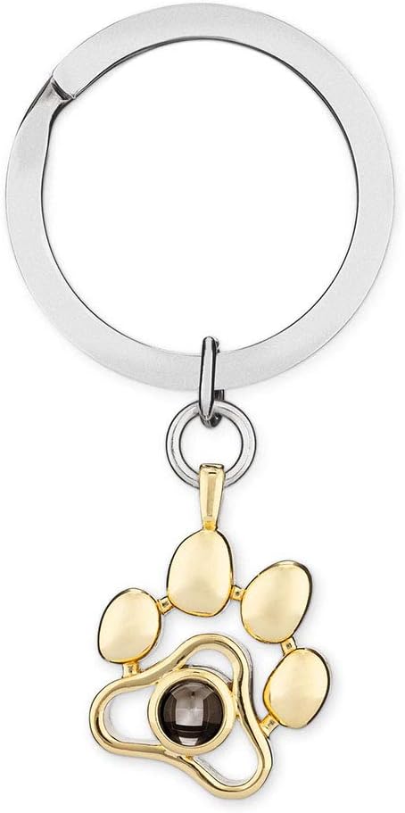 Dog Memorial Necklace & Keychain Gifts Personalized Projection Picture Custom Photo for Pet Lover in Memory of Cat