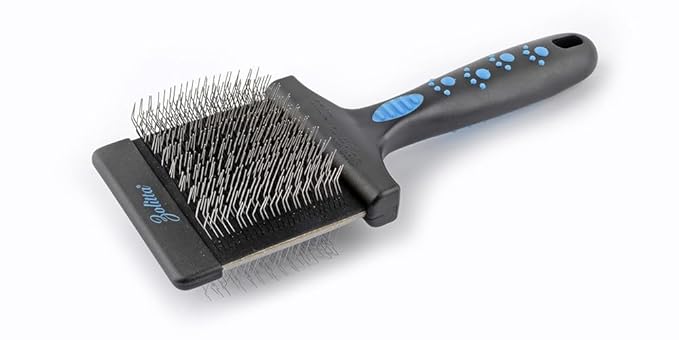 Mr. Slick Dual Flex Professional Slicker Brush detangling, de-matting, ergonomic. best for labradoodle, doodle, GoldenDoodle, Collie, poodle, maltipoo. Safe for dogs, cats.