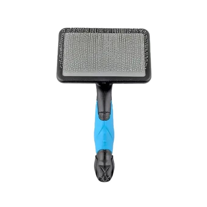 Mr. Slick Large Slicker Brush with Protected Pins to prevent cratches. Great brush for older pets, sencitive skin.