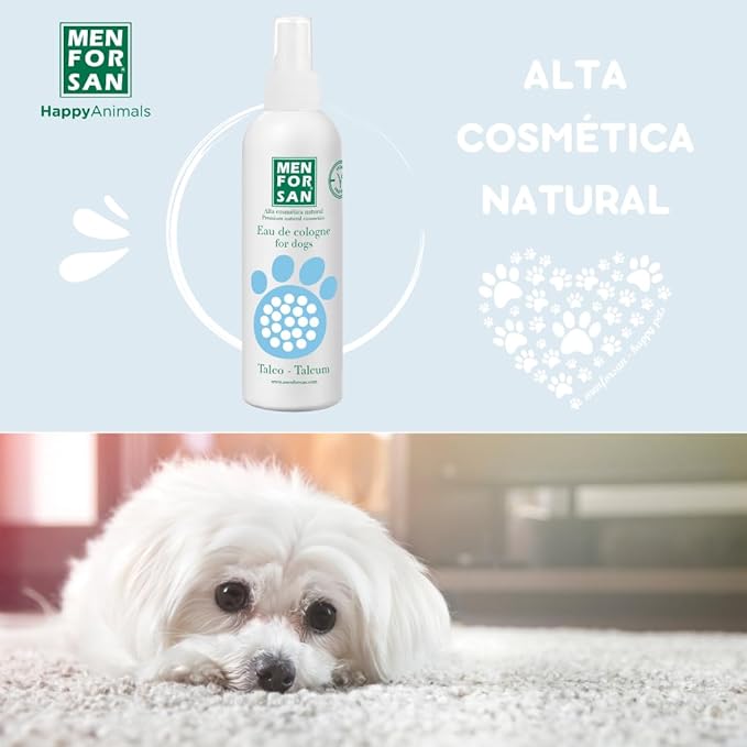 MENFORSAN Eau de Cologne Talcum for dogs 100% Natural, Vegan-Friendly, Alcohol Free