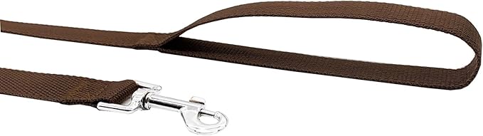 Nylon Training Dog Leash for Small Medium Large Dogs, 15ft 20ft 30ft 50ft Long Leash Dog/Puppy Lead for Obedience Recall Training, Camping (1" x 30ft, Brown)