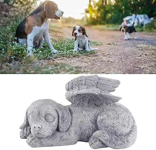 Yosoo Health Gear Pet Memorial Statue, Vivid Sleeping Pet Angel Sculpture with Wear Material, Sunproof for Pet Tombstone Decoration, 220g/7.8oz (Angel Dog)