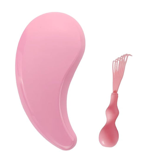 Comma-Shaped Small Dog Brush and Cleaning Comb, Fit for Yorkie, Shih Tzu, Maltese Maltipoo Pomeranian - Gentle Soft Bristles for Effortless Pet Hair Removal, Puppy Essentials (Pink)