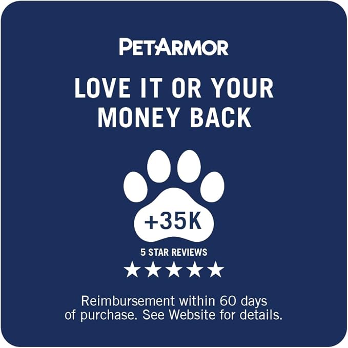 PetArmor Plus Flea and Tick Prevention for Dogs, Large Dog Flea and Tick Treatment, 6 Doses, Waterproof Topical, Fast Acting (45-88 lbs)