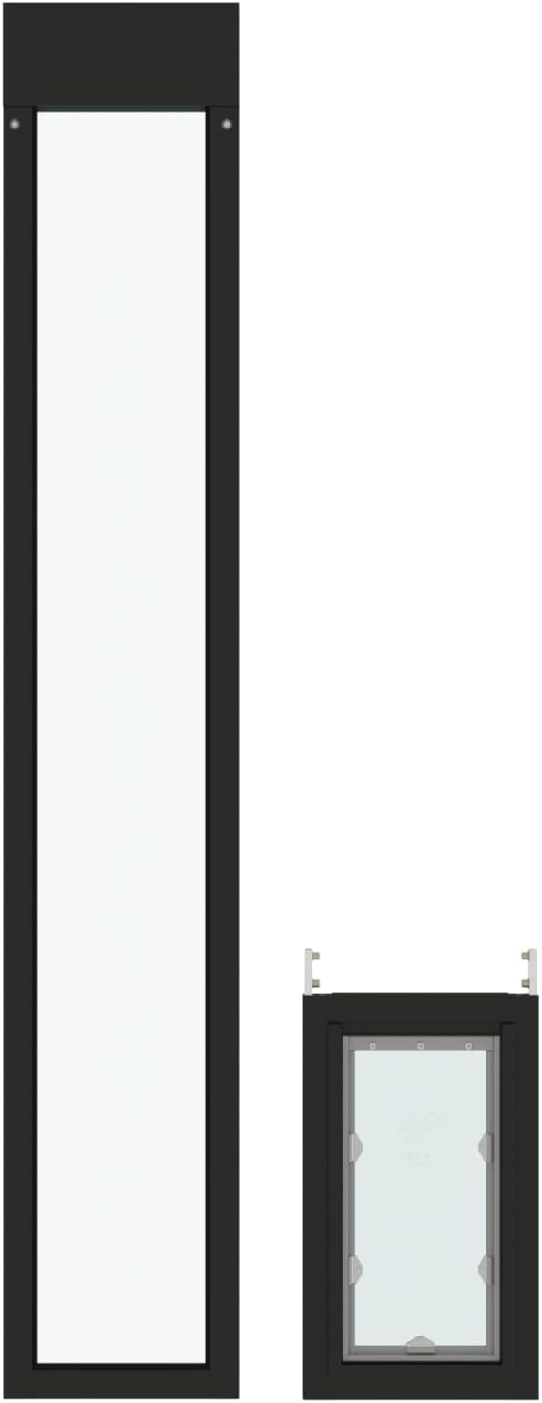 Liberty Pet Door for Sliding Glass Door | Aluminum Frame with Closing Cover | for Home & Rentals | Clear Glass | Black, Medium Flap, 78.5" - 80" Slider Height