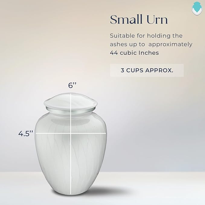 Geturns Embrace Personalized Picture Urn for Small Pets I Pearl White Photo Cremation Urns for Dogs and Cats I 44 lbs