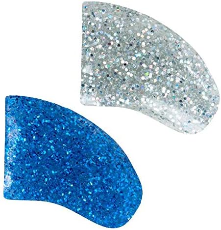 ICY Combo Soft Nail Caps Dogs Claws 40pk (20 Silver Holo Glitter - 20 Blue Glitter) Medium Size