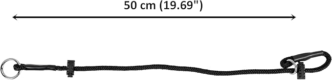 Dingo Gear Dog Choke Collar Hand Sewn Strong Polypropylene Braided Cord Two Limiters Waterproof Choker for K9 Training IGP Agitation Bite Work Obedience M - Black (S04048)