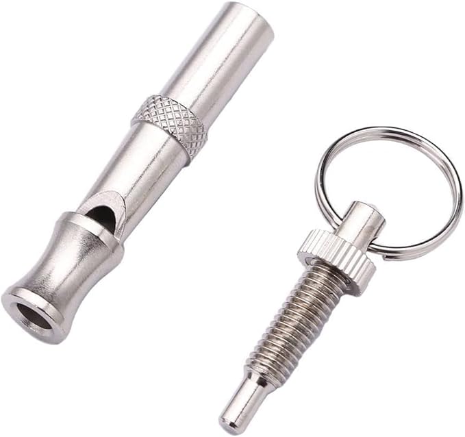 Silver Adjustable Ultrasonic Dog Whistle, Portable Whistle Pet Whistle Supersonic Whistle Dog Whistles for Pet Training, Training and Behavior Aids, Dog Whistle Training, Dog Whistles