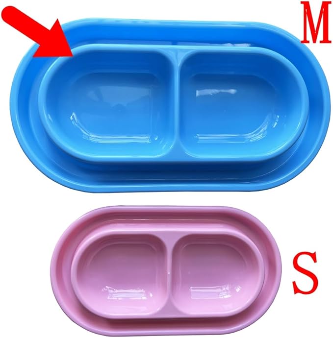 Ant Proof Cat Dish Pet Feeder 32 Oz Food Water Bowl for Small Medium Size Dogs Cats (Blue,M)