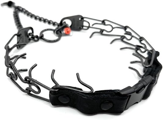 Herm Sprenger Prong Collar for Dogs Training - 2.25mm Prongs for Small Dogs with 14-19" Neck - Quick Release Buckle & Swivel Ring for Easy Use - Made of Durable Black Stainless Steel in Germany