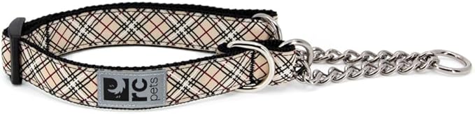RC Pets 0.6" Martingale Training Collar, X-Small, Tan Tartan
