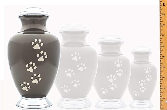 Kennedy Paws Series Pet Urn for Dogs, Handmade Aluminum Memorial Cremation Urn (X-Large - Pets up to 170 lbs, Slate)