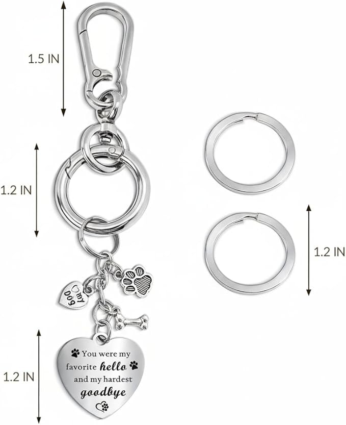 Belloxis Pet Memorial Gifts for Loss of Dog, Rainbow Loss Sympathy Gift Bridge Card Keychain for Cat, Pet Died Cats Death Dogs Lost Memorial for Women Men Pass Away Animal Paw Print Heart Key Chain