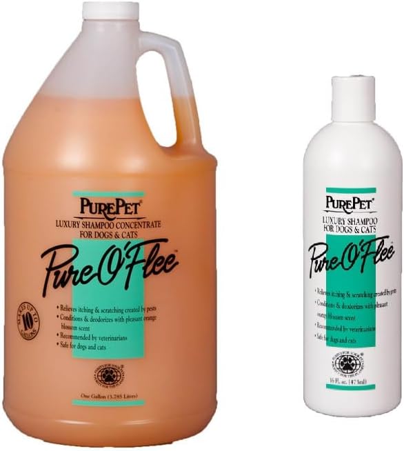 Pure O'Flee Dog and Cat Conditioning Shampoo Concentrate Dilutes 10 to 1 (1 Gallon)