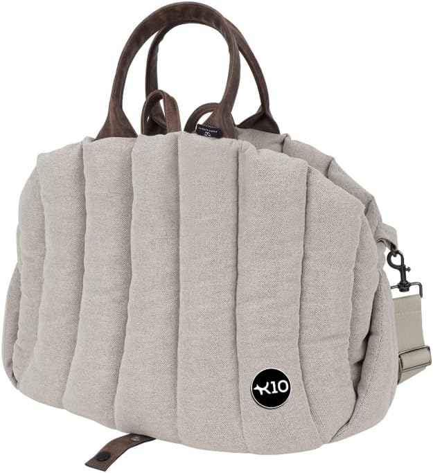 K10 Car-Go Tote - Dual Purpose Pet Tote and Dog Car Seat - Carry Your Dog or cat Safely with Harness Attachment - Attach The Bag to a seat to use as a Pet Carrier (Oatmeal Beige)