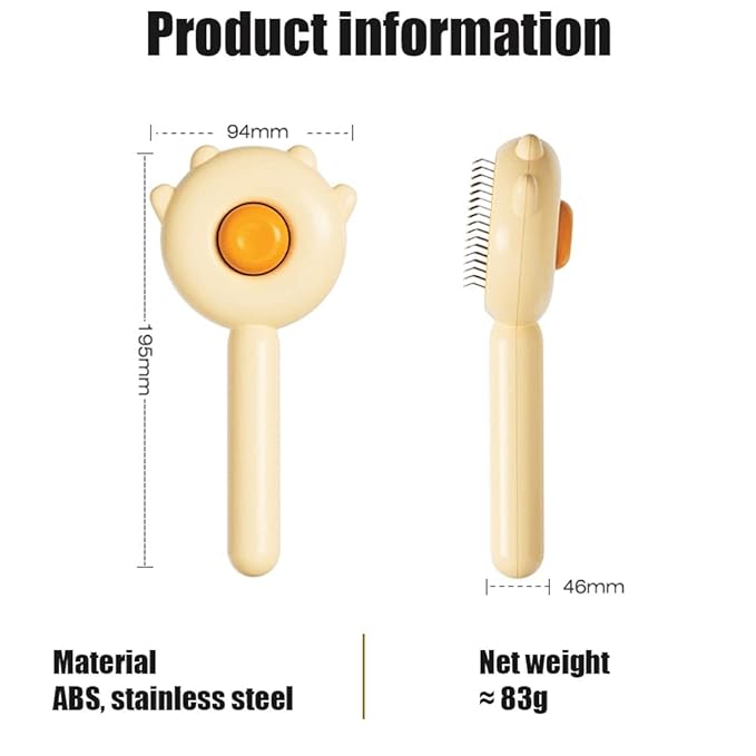 Magic Pet Comb, Pet Grooming Brush, Cat and Dog Brush for Shedding, Pet Massage Cleaning Slicker Brushes for Dogs Cats, Shedding Brush for Short or Long Haired Cat Dogs Tangled Hair (Yellow)