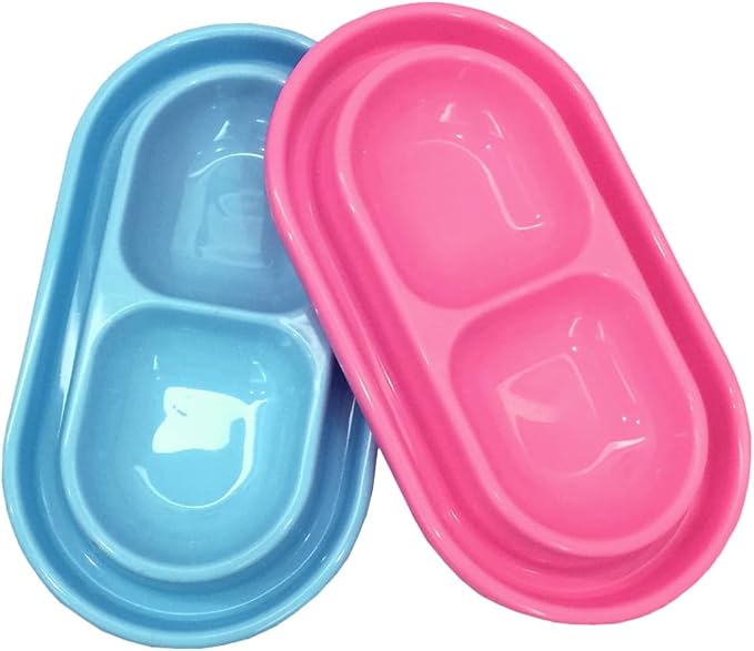 Ant Proof Cat Dish Pet Feeder 32 Oz Food Water Bowl for Small Medium Size Dogs Cats (Pink,M)
