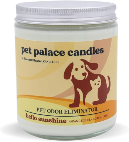 Pet Palace Candles - Odor Eliminator Candle, Incredible Scents - 100% Soy - Neutrolizer Eliminates Odors from Pets, Smoke, Urine, and More. Eco-Friendly and Non-Toxic (Hello Sunshine)