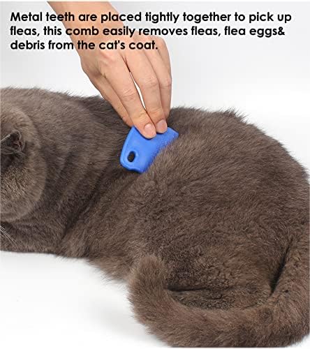 Dog Comb for Removes Tangles and Knots - Undercoat Rake for Dogs- Grooming Tool with Stainless Steel Teeth and Ergonomic Grip Handle Pet Hair Comb for Home Grooming