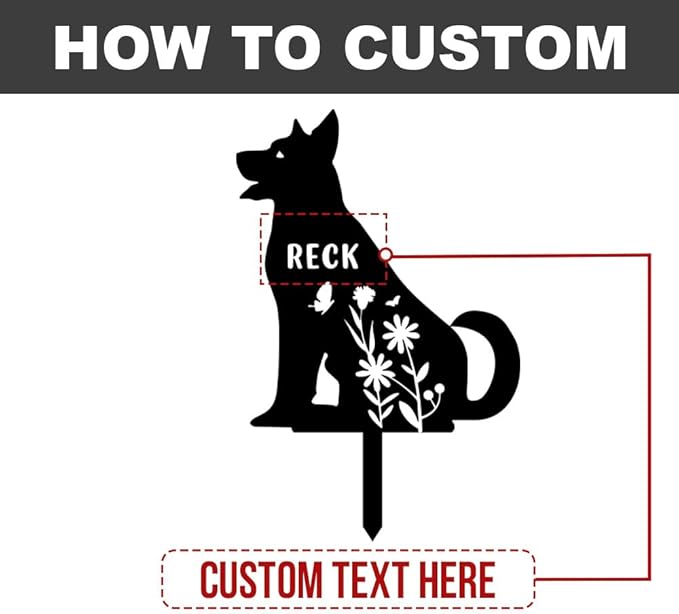 Custom Metal Pet Grave Markers Dog Memorial Plaque, Waterproof Dog Grave Markers Outdoor for Memorial Yard, Sympathy Gift for Pet Loss, Personalized Grave Markers for Dogs