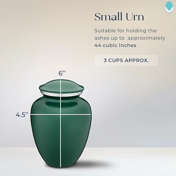 Geturns Embrace Personalized Picture Urn for Small Pets I Green Photo Cremation Urns for Dogs and Cats I 44 lbs