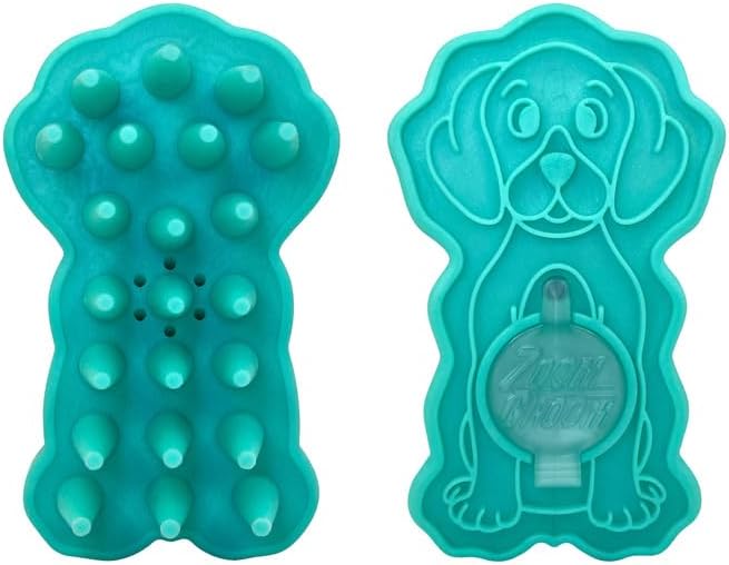 KONG ZoomGroom Bubbles Dog Brush - Soap Dispensing, Massaging and Gooming Brush for Dogs, Removes Shedding Hair - Works on All Coat Types and Lengths