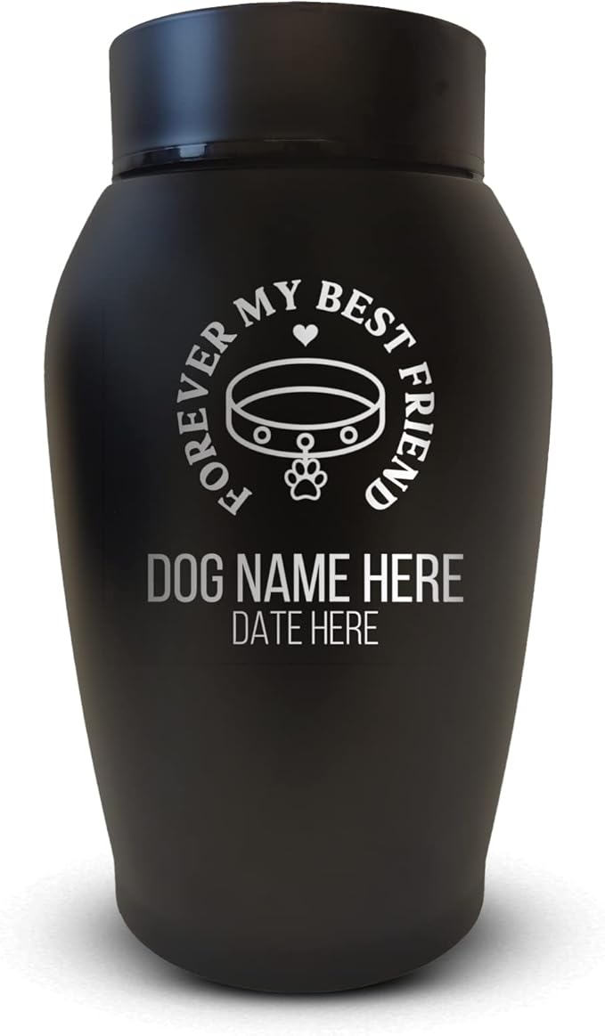 Personalized Custom Dog Urn Engraved Dog Name and Date - Stainless Steel Cremation urns for Dogs Ashes with Airtight Closure | Forever My Best Friend