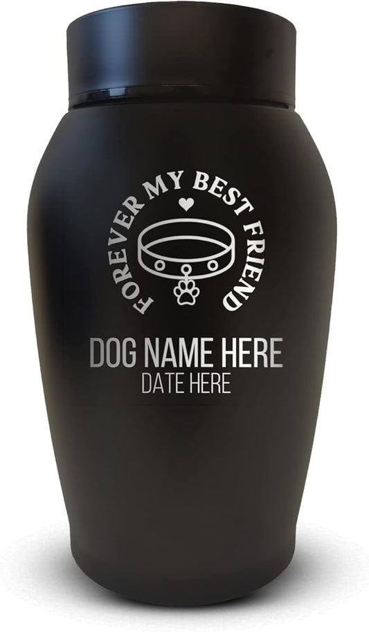 Personalized Custom Dog Urn Engraved Dog Name and Date - Stainless Steel Cremation urns for Dogs Ashes with Airtight Closure | Forever My Best Friend