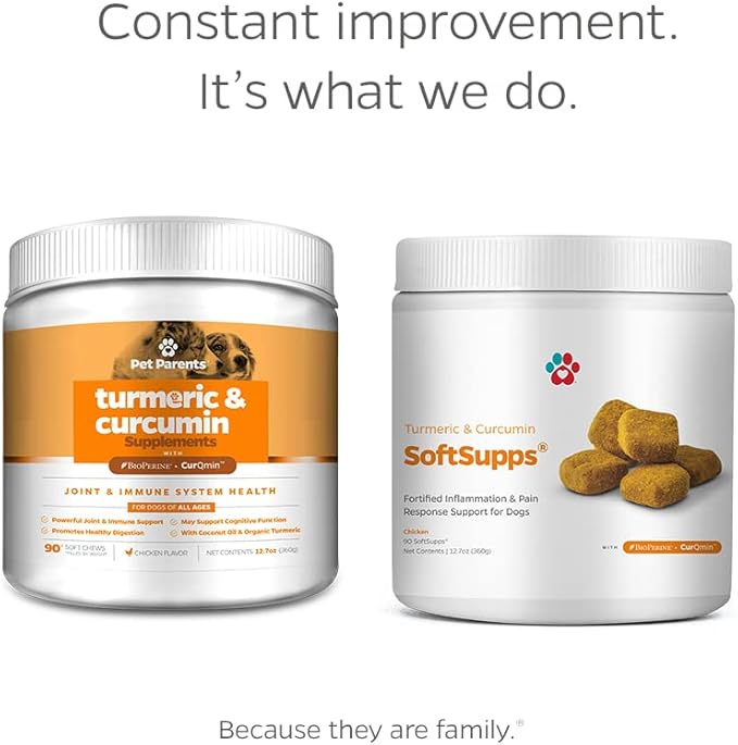 Pet Parents® Turmeric & Curcumin SoftSupps® Joint Support Supplements for Dogs w/Boswellia Serrata Extract, Coconut Oil for Dogs, & Hemp Oil for Dogs - Dog Joint Pain Relief, Dog Joint Support, 90ct