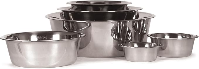 INDIPETS Standard Feeding Dish: Pet Water and Food Bowl | 5 Quart, Stainless Steel (PN: 800012)