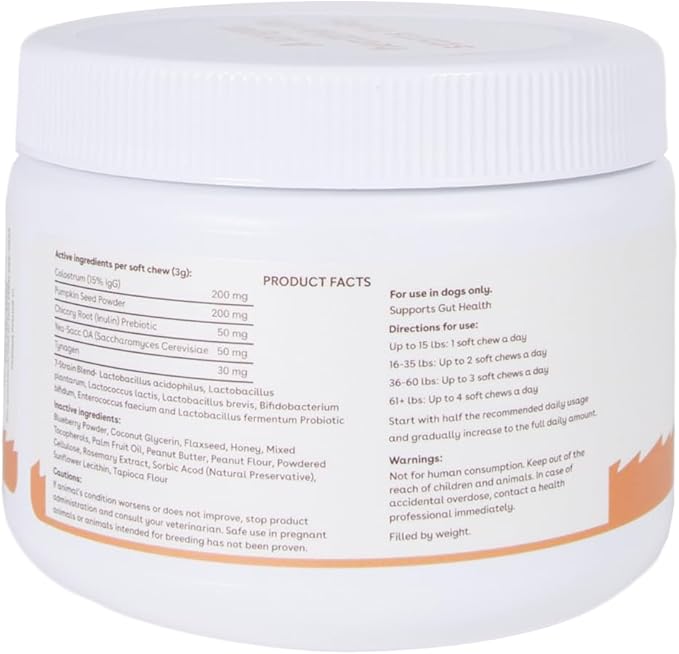 Pupford Gut Health & Immunity Supplement for Puppies and Adult Dogs, Made in The USA, Vet Approved, No Artificial Flavors, Peanut Butter and Jelly, Net Wt. 6.3 oz (180g)