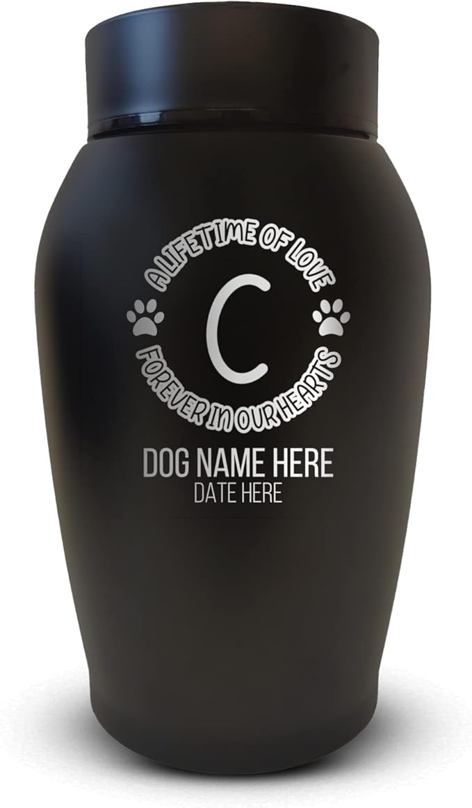 Personalized Custom Dog Urn Engraved Dog Name and Date - Stainless Steel Cremation urns for Dogs Ashes with Airtight Closure | Lifetime of Love